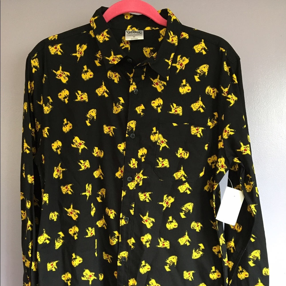 Men's Pokémon Pikachu Button Down Shirt